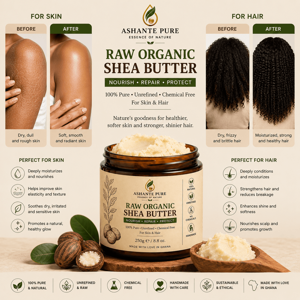 raw organic shea butter  - ashantepure