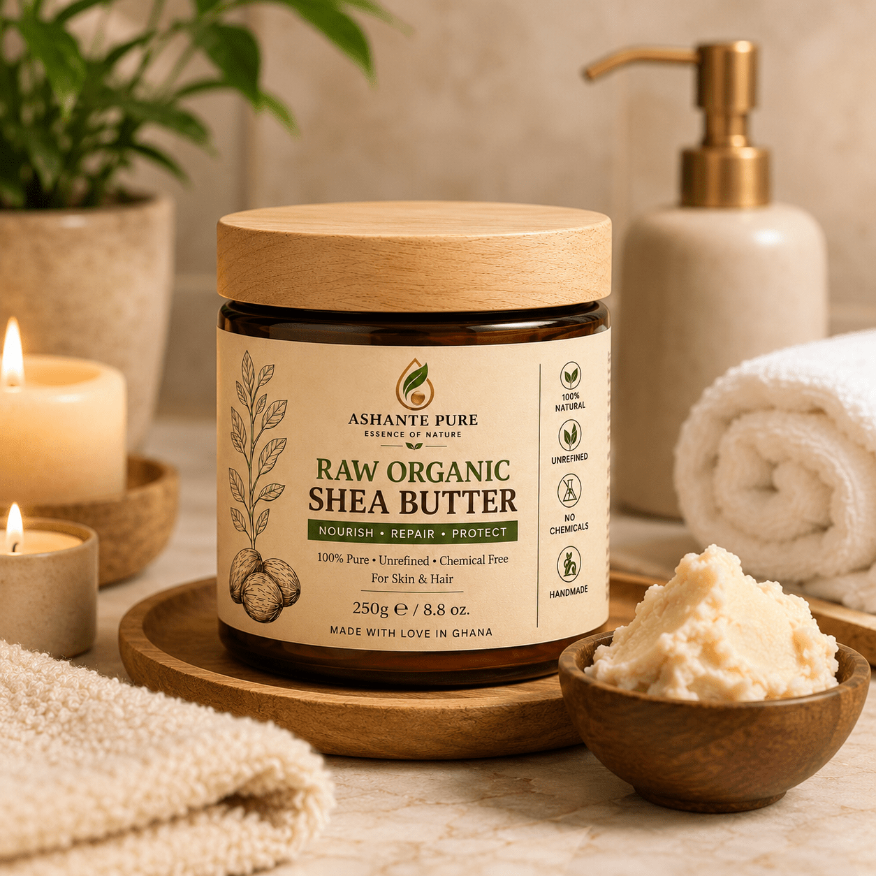 raw organic shea butter  - ashantepure