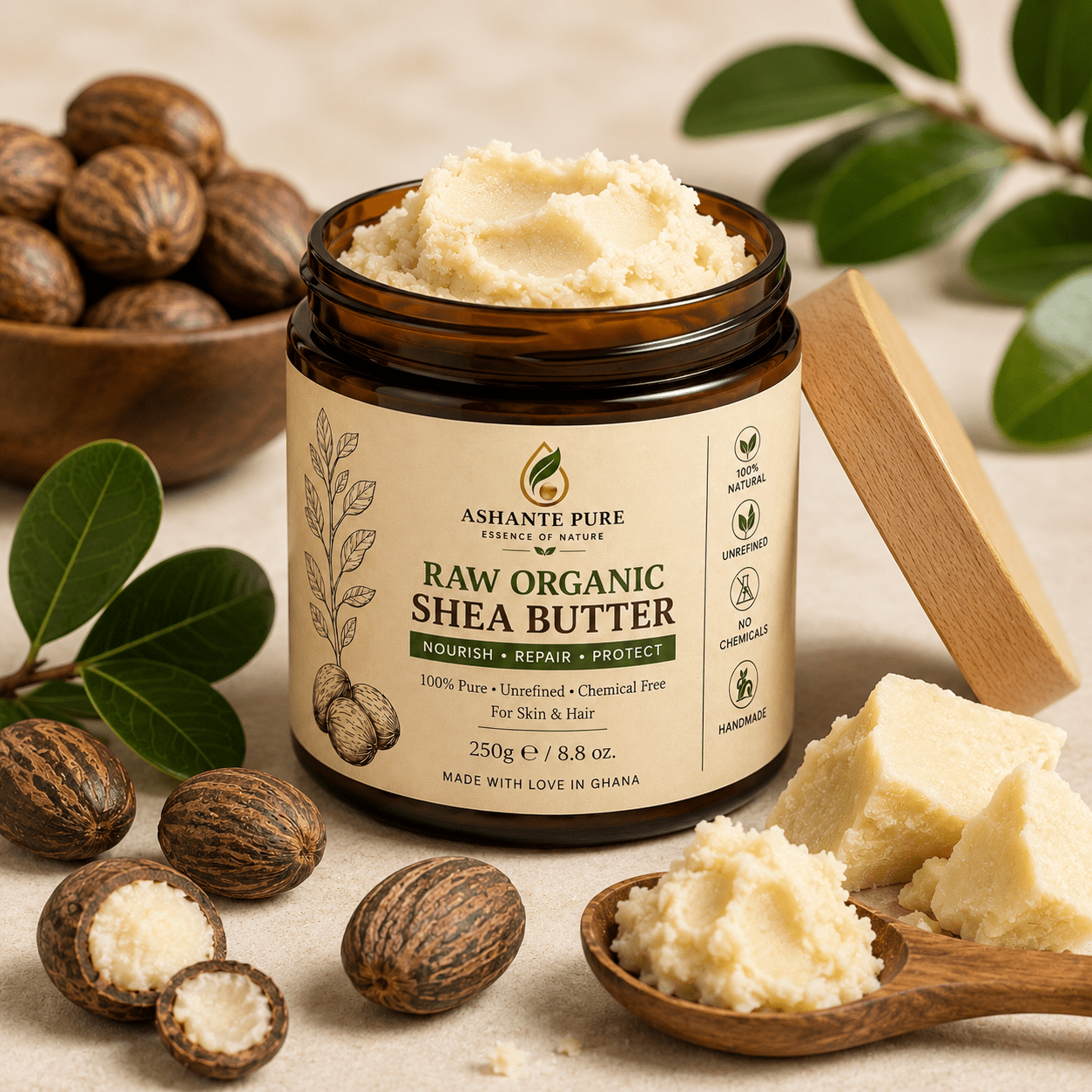 raw organic shea butter  - ashantepure